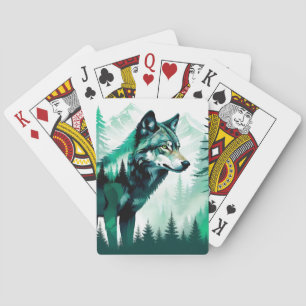 Baraja De Cartas Wolf Wildlife Animal Nature Environment Forest Art
