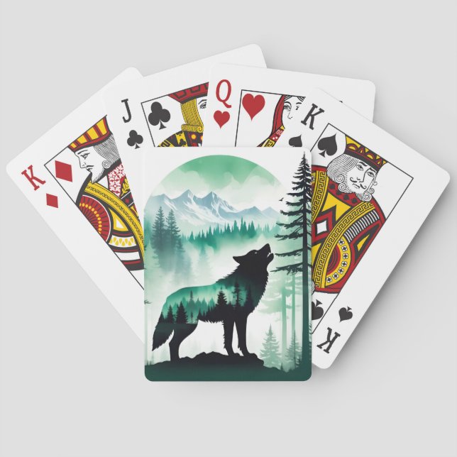 Baraja De Cartas Wolf Wildlife Animal Nature Environment Forest Art (Reverso)