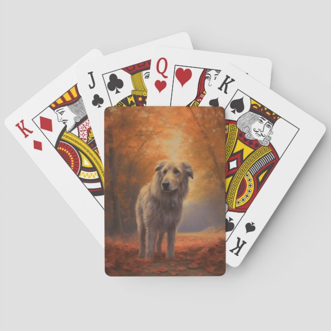 Baraja De Cartas Wolfhound en otoño se inspira en las hojas (Reverso)