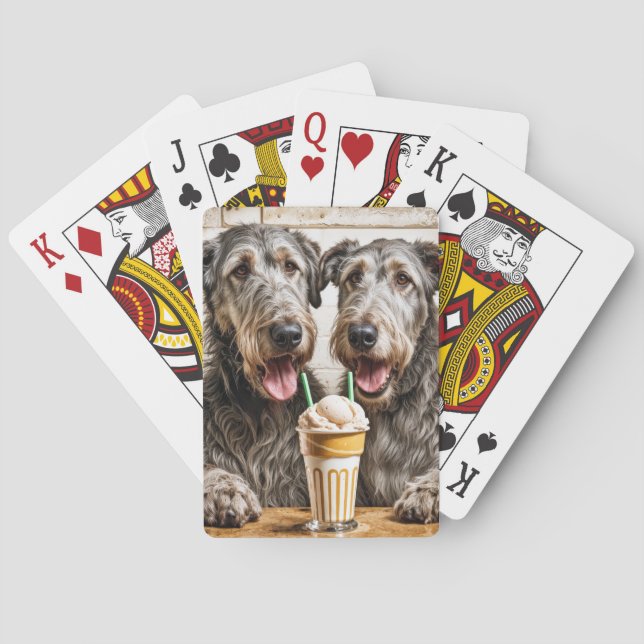 Baraja De Cartas Wolfhounds Irlandés Con Soda De Helado (Reverso)