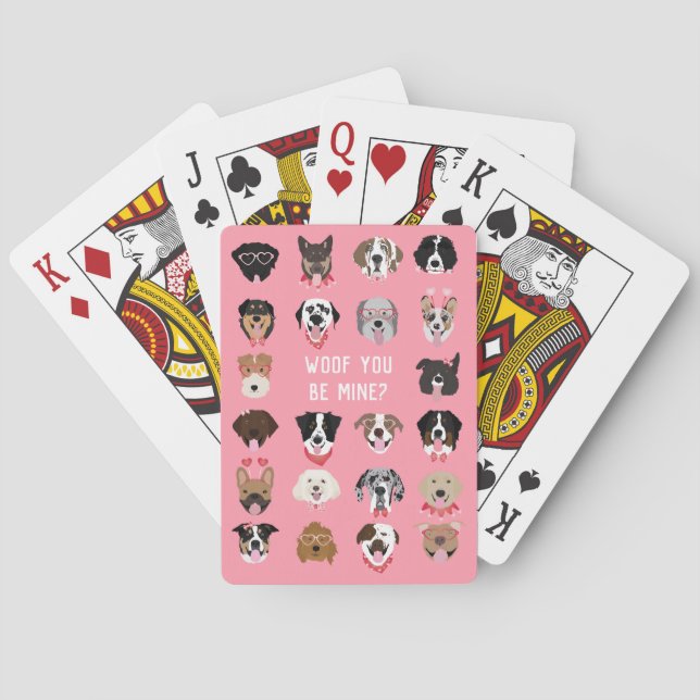 Baraja De Cartas Woof You Be Mine Dog Face Pattern (Reverso)