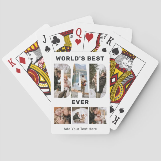 Baraja De Cartas World's Best Dad Ever Custom 6 Photo (Reverso)