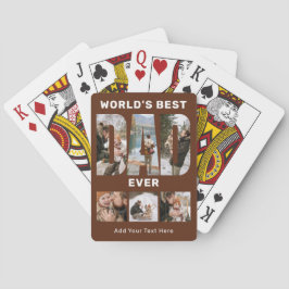 Baraja De Cartas World's Best Dad Ever Custom 6 Photo Brown