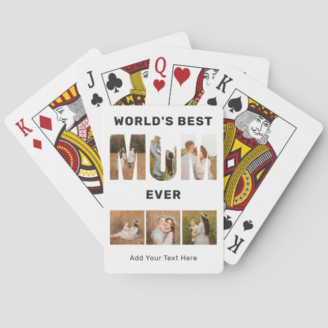Baraja De Cartas World's Best Mom Custom 6 Photo  (Reverso)