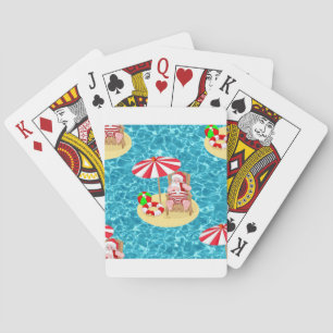 Baraja De Cartas xmas beach santa claus