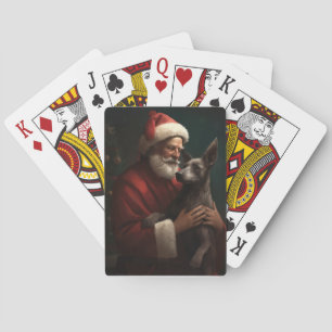 Baraja De Cartas Xoloitzcuintli Con Navidades festivos de Santa Cla