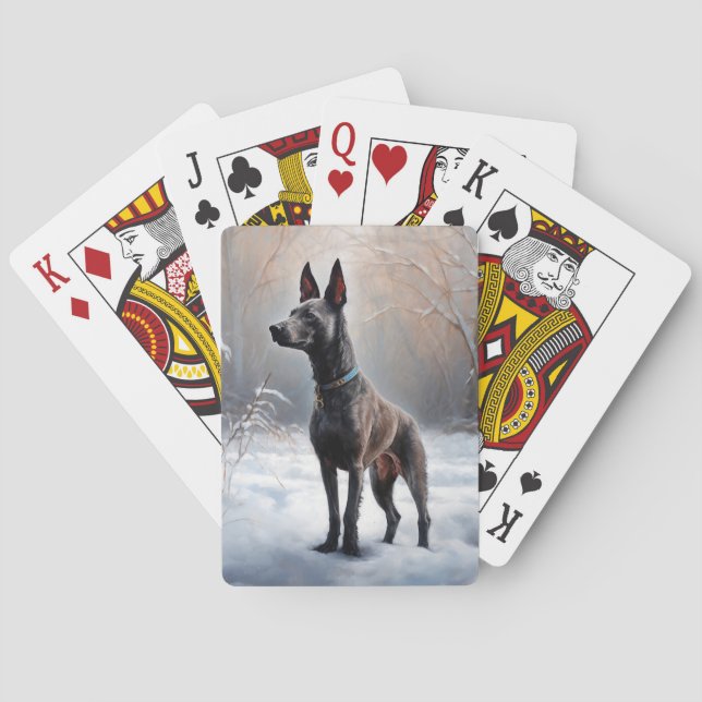 Baraja De Cartas Xoloitzcuintli Deja que nieve Navidad (Reverso)