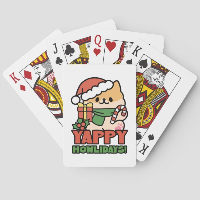 Baraja De Cartas Yappy Howlidays - Personalizado de perros Navidade (Reverso)