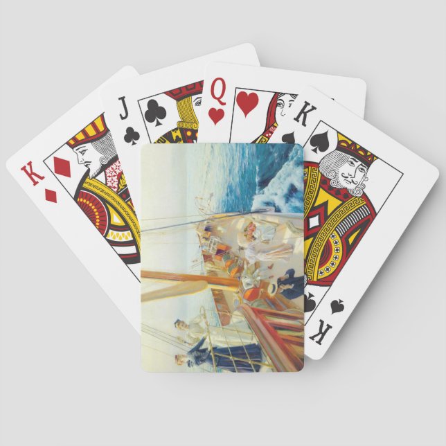 Baraja De Cartas Yates en el Mediterráneo (por J.L. Stewart) (Reverso)