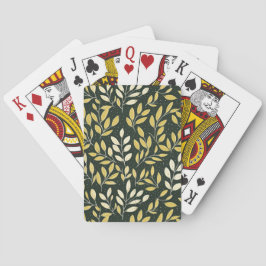Baraja De Cartas Yellow and Cream Leafy Branches Pattern 
