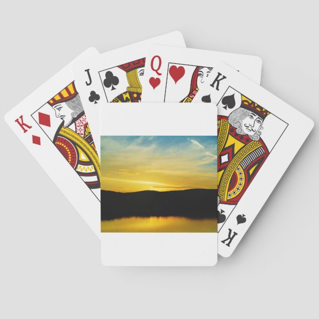 Baraja De Cartas Yellow Mt Lake Sunset (Reverso)