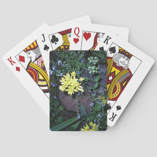 Baraja De Cartas Yellow Night Flowers Photo (Reverso)