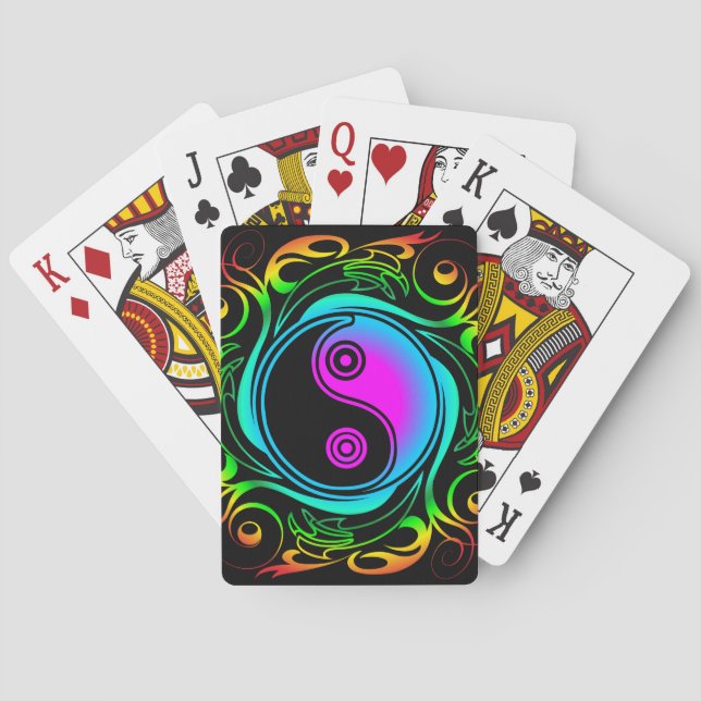Baraja De Cartas Yin Yang Psychedeld Rainbow Tattoo (Reverso)