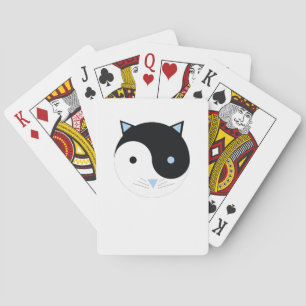 Baraja De Cartas YinYang Kitty en azul Cute Meditación Diseño de Yo