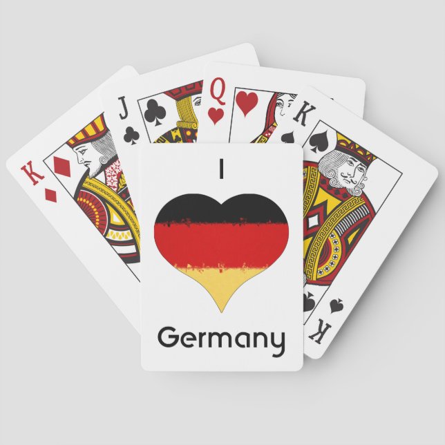 Baraja De Cartas Yo corazón Alemania Bandera Alemana (Reverso)