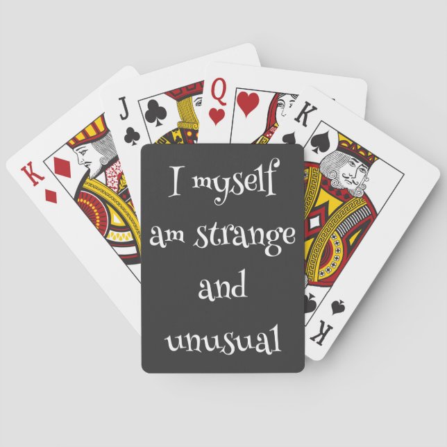 Baraja De Cartas Yo mismo soy extraño e inusual (Reverso)