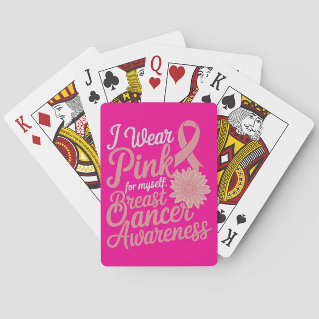 Baraja De Cartas Yo uso rosa para mí - Conciencia sobre el cáncer d (Reverso)