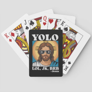 Baraja De Cartas YOLO LOL JK BRB Jesus Funny Easter