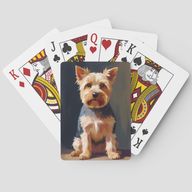 Baraja De Cartas Yorkshire Terrier Dog Pet Painting (Reverso)