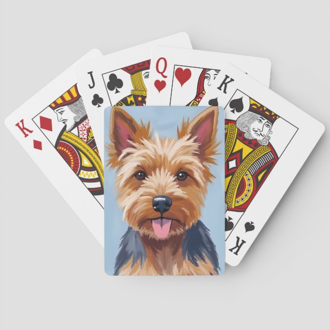 Baraja De Cartas Yorkshire Terrier | Dog Portrait Painting (Reverso)