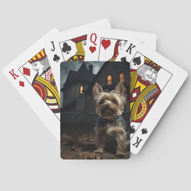 Baraja De Cartas Yorkshire Terrier Halloween Scary (Reverso)