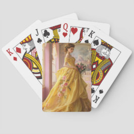 Baraja De Cartas Yvette en tarjetas amarillas de juego