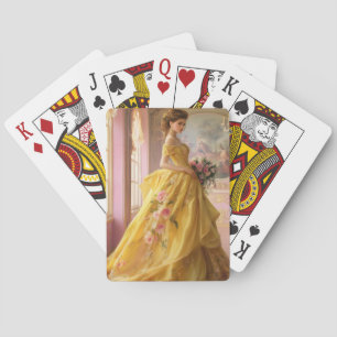 Baraja De Cartas Yvette en tarjetas amarillas de juego