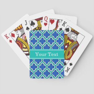 Baraja De Cartas Zafiro Azul Turquesa Blanco Marruecos #5DS Nombre