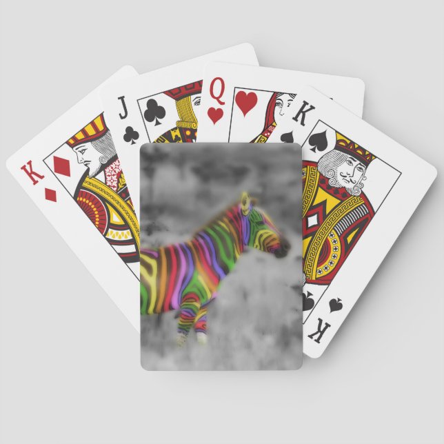 Baraja De Cartas Zebra arcoiris (Reverso)