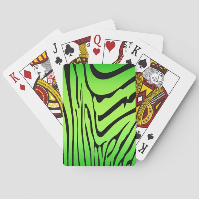 Baraja De Cartas Zebra Green (Reverso)