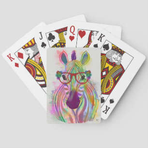 Baraja De Cartas Zebra Rainbow Splash