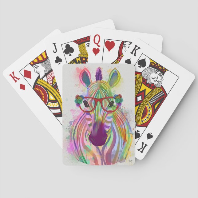 Baraja De Cartas Zebra Rainbow Splash (Reverso)
