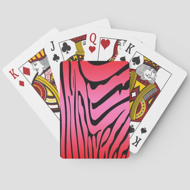 Baraja De Cartas Zebra Rojo (Reverso)