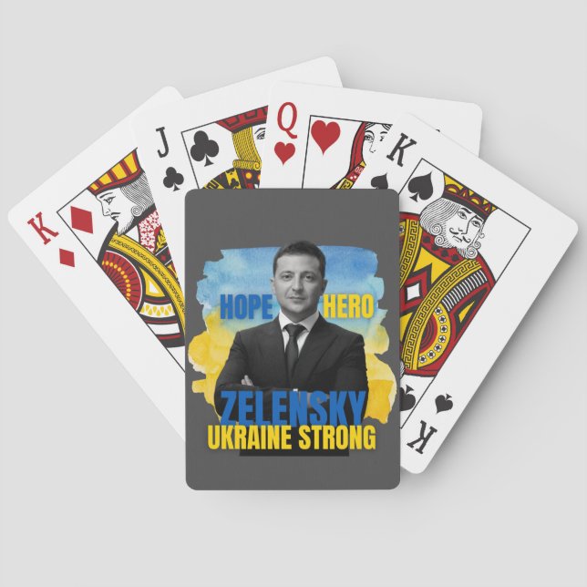 Baraja De Cartas Zelensky Hope Hero Ucrania fuerte (Reverso)