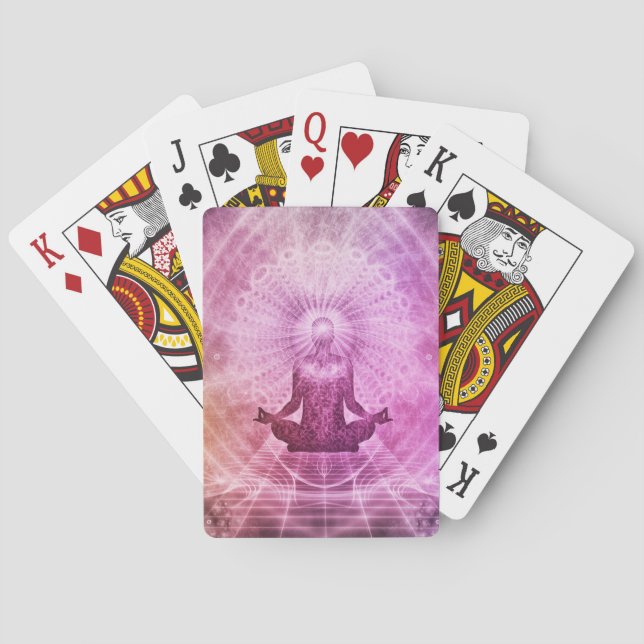 Baraja De Cartas Zen Yoga Meditación espiritual Lotus Purple (Reverso)