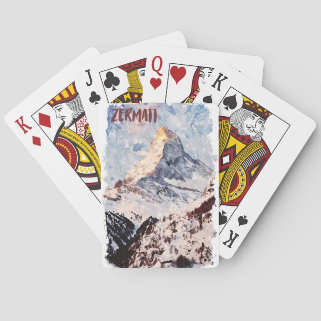 Baraja De Cartas Zermatt Suiza Alpes (Reverso)