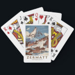 Baraja De Cartas Zermatt Suiza Ilustracion Viaje Retro<br><div class="desc">Diseño de viaje vectorial retro Zermatt. Zermatt,  en el cantón de Valais,  en el sur de Suiza,  es una estación de montaña famosa por el esquí,  la escalada y el senderismo.</div>