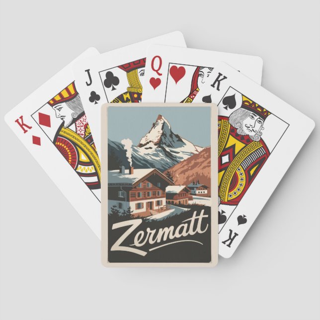 Baraja De Cartas Zermatt Suiza Viaje al arte (Reverso)