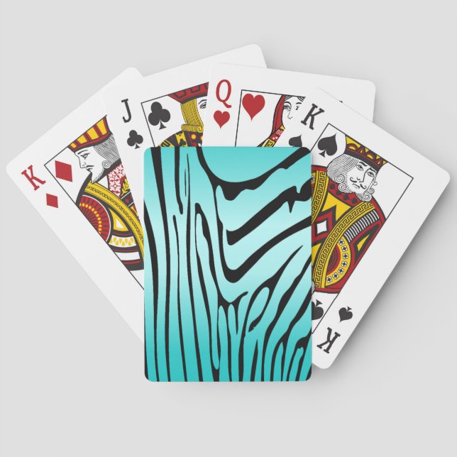 Baraja De Cartas Zesty Zebra Cyan (Reverso)