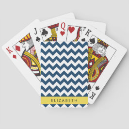Baraja De Cartas Zigzag azul de la marina, protector azul de la mar