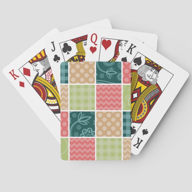 Baraja De Cartas Zigzag, Chevron, Gingham, Puertos Polka, Patchwork (Reverso)