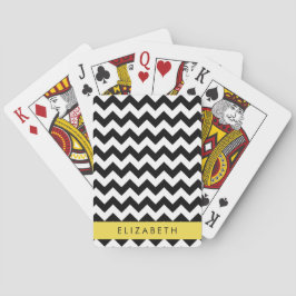 Baraja De Cartas Zigzag negro y blanco, patrón de cheurón, nombre