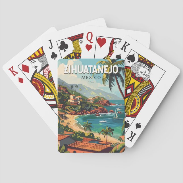 Baraja De Cartas Zihuatanejo México Viaje al arte (Reverso)