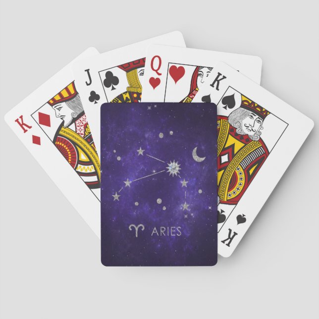 Baraja De Cartas Zodiac Purple Aries | Horoscopio Astrológico Cósmi (Reverso)