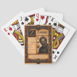 Baraja De Cartas Zombie, Arte de Bestiario Medieval
