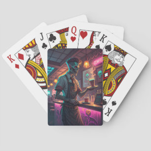 Baraja De Cartas Zombie Café   tarjeta de juego urbana espeluznante