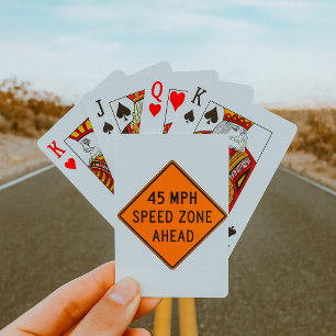 Baraja De Cartas Zona de velocidad de 45 MPH por delante del Rótulo