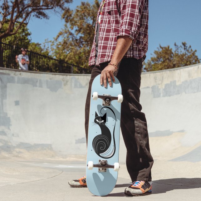 BARAJA DE SKATEBOARD GATO NEGRO AZUL (Exterior 2)