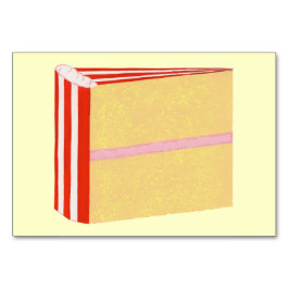 Baraja de tortas amarillas que leen tarjetas para