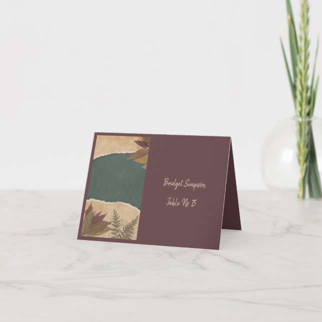 barato vintage moda verde tarjeta de asiento indiv (Anverso)